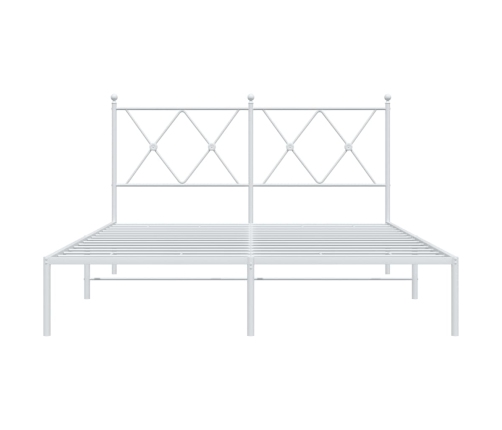 Estructura cama sin colchón con cabecero metal blanco 140x200cm
