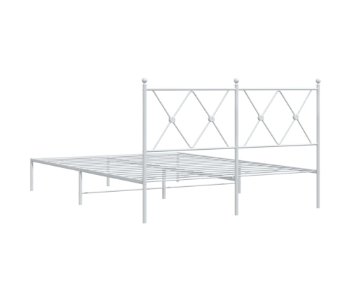 Estructura cama sin colchón con cabecero metal blanco 140x200cm