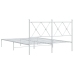 Estructura cama sin colchón con cabecero metal blanco 140x200cm