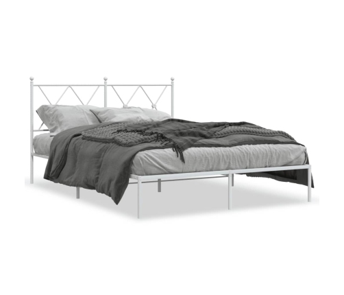 Estructura cama sin colchón con cabecero metal blanco 140x200cm