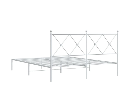 Estructura cama sin colchón con cabecero metal blanco 150x200cm