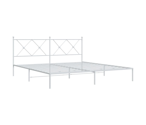 Estructura cama sin colchón con cabecero metal blanco 183x213cm