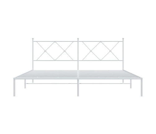 Estructura cama sin colchón con cabecero metal blanco 183x213cm