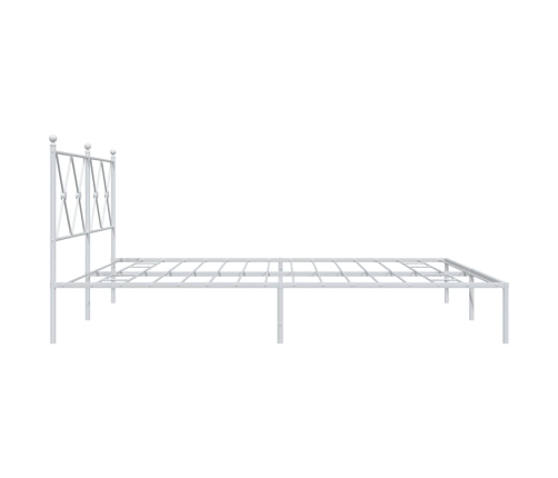 Estructura cama sin colchón con cabecero metal blanco 183x213cm