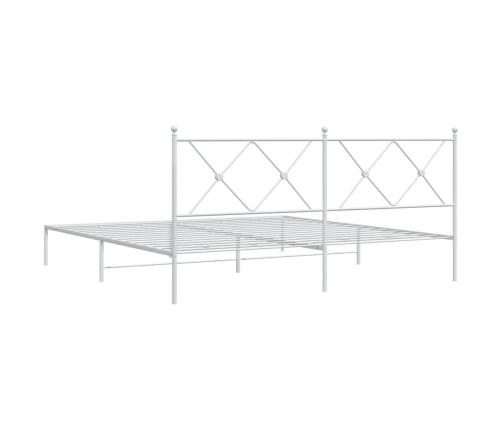 Estructura cama sin colchón con cabecero metal blanco 183x213cm