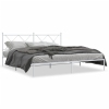 Estructura cama sin colchón con cabecero metal blanco 183x213cm