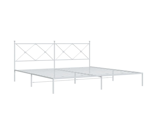 Estructura cama sin colchón con cabecero metal blanco 193x203cm