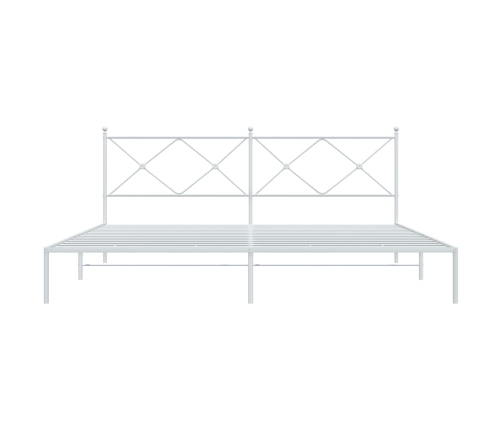 Estructura cama sin colchón con cabecero metal blanco 193x203cm