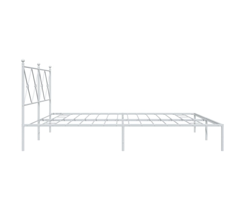 Estructura cama sin colchón con cabecero metal blanco 193x203cm