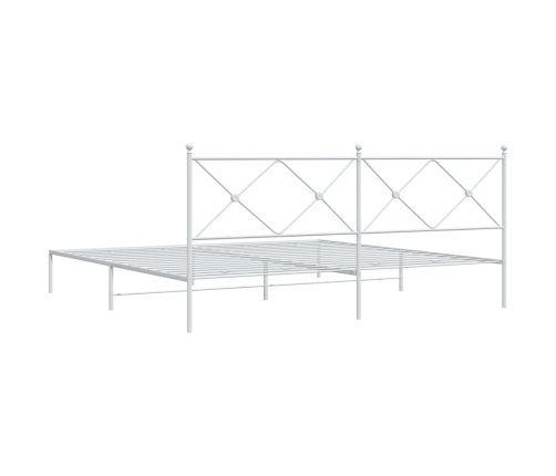 Estructura cama sin colchón con cabecero metal blanco 193x203cm