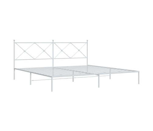 Estructura cama sin colchón con cabecero metal blanco 200x200cm