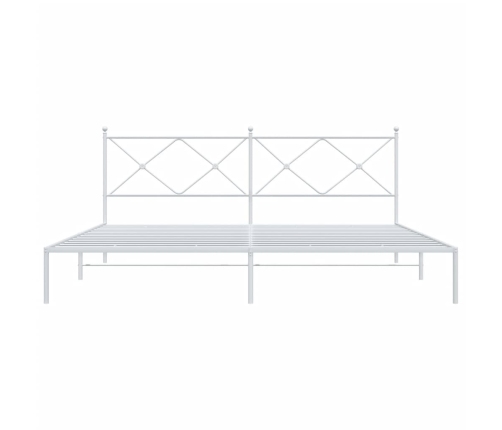Estructura cama sin colchón con cabecero metal blanco 200x200cm