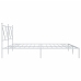 Estructura cama sin colchón con cabecero metal blanco 200x200cm