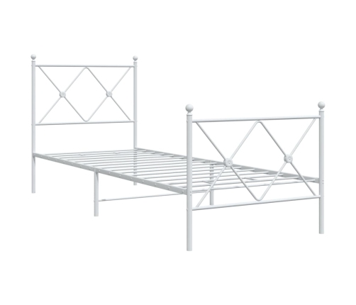 Estructura cama sin colchón con estribo metal blanco 75x190 cm