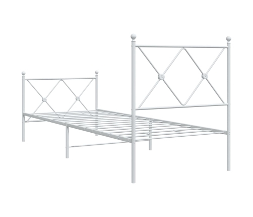 Estructura cama sin colchón con estribo metal blanco 75x190 cm