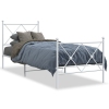 Estructura cama sin colchón con estribo metal blanco 75x190 cm