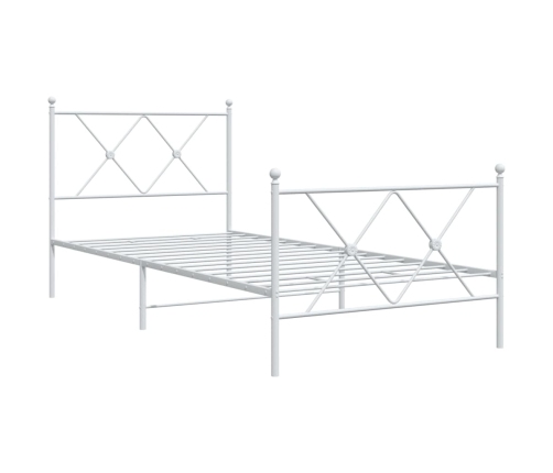 Estructura cama sin colchón con estribo metal blanco 90x200 cm