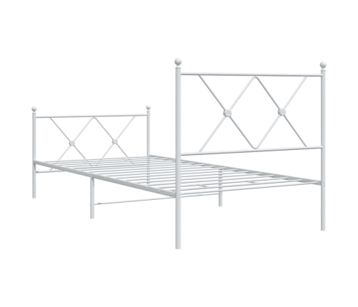 Estructura cama sin colchón con estribo metal blanco 90x200 cm