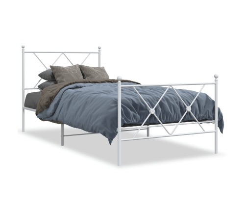 Estructura cama sin colchón con estribo metal blanco 90x200 cm