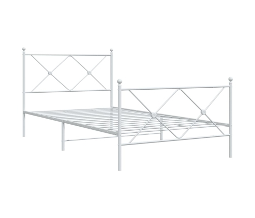 Estructura cama sin colchón con estribo metal blanco 100x200 cm