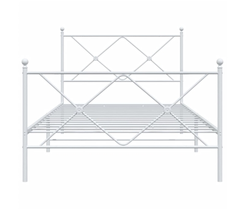 Estructura cama sin colchón con estribo metal blanco 100x200 cm