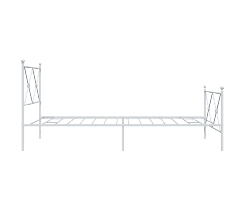 Estructura cama sin colchón con estribo metal blanco 100x200 cm