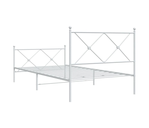 Estructura cama sin colchón con estribo metal blanco 100x200 cm