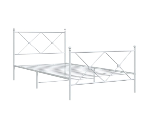Estructura cama sin colchón con estribo metal blanco 107x203 cm