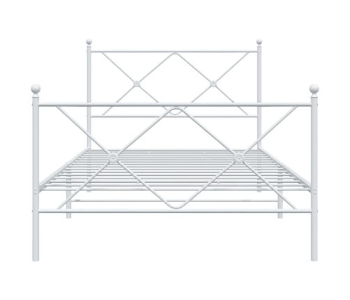 Estructura cama sin colchón con estribo metal blanco 107x203 cm