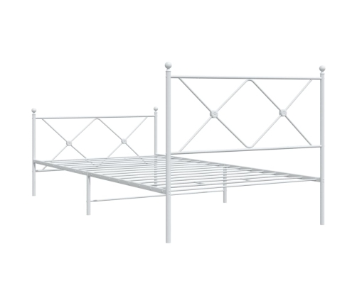 Estructura cama sin colchón con estribo metal blanco 107x203 cm