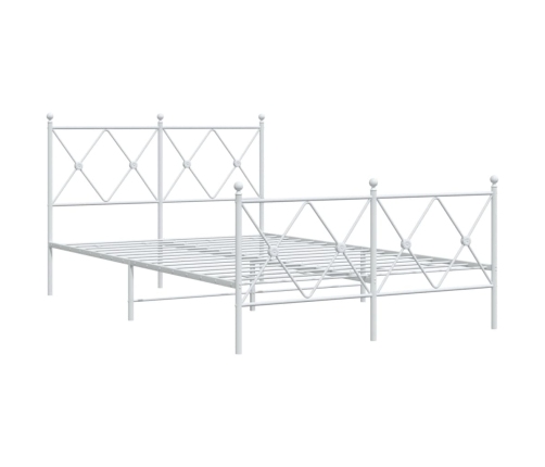 Estructura cama sin colchón con estribo metal blanco 120x190 cm