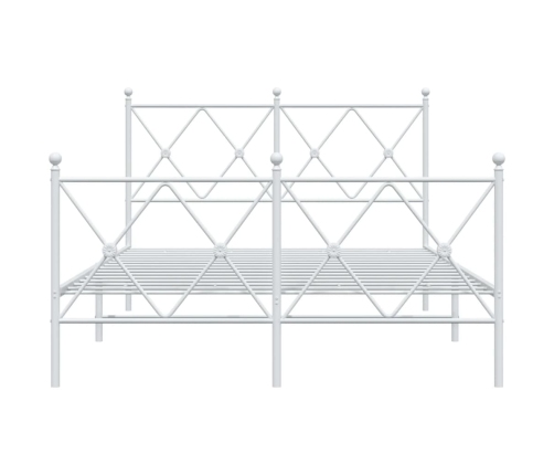 Estructura cama sin colchón con estribo metal blanco 120x190 cm