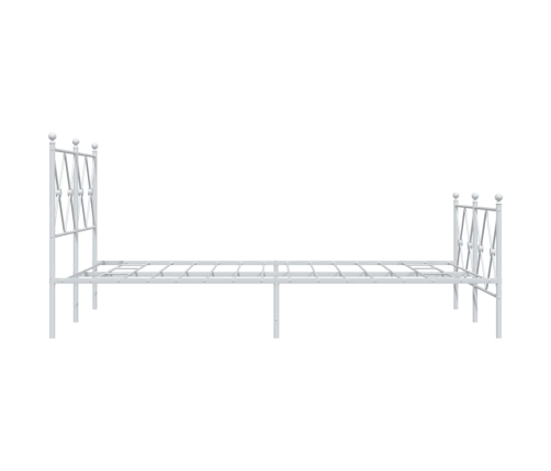 Estructura cama sin colchón con estribo metal blanco 120x190 cm