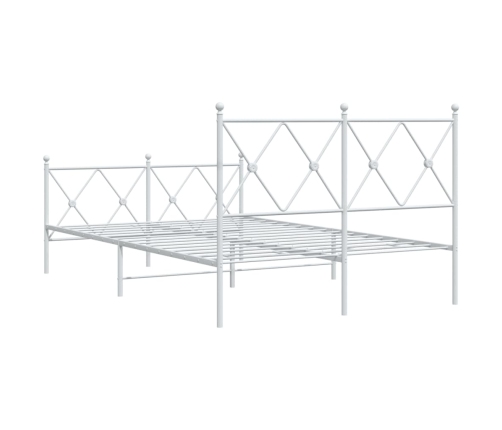 Estructura cama sin colchón con estribo metal blanco 120x190 cm