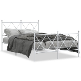 Estructura cama sin colchón con estribo metal blanco 120x190 cm