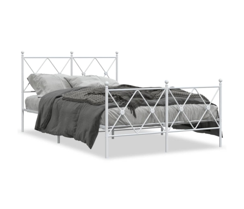 Estructura cama sin colchón con estribo metal blanco 120x190 cm