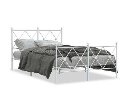 Estructura cama sin colchón con estribo metal blanco 120x200 cm