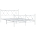 Estructura cama con cabecero y estribo metal blanco 137x190 cm