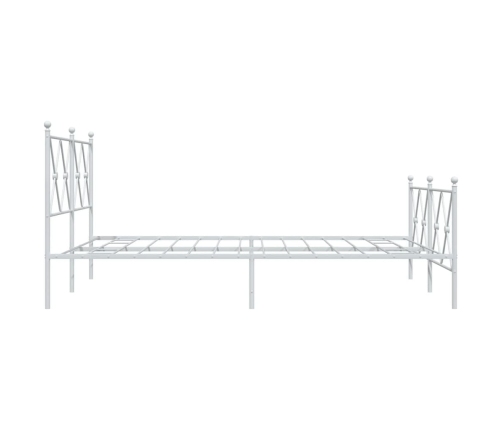 Estructura cama con cabecero y estribo metal blanco 137x190 cm