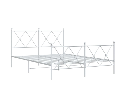 Estructura cama sin colchón con estribo metal blanco 140x190 cm