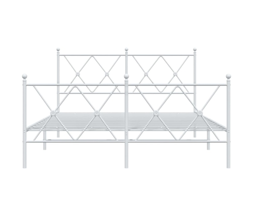 Estructura cama sin colchón con estribo metal blanco 140x190 cm