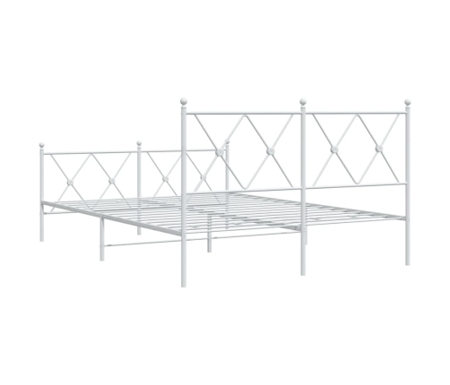 Estructura cama sin colchón con estribo metal blanco 140x190 cm