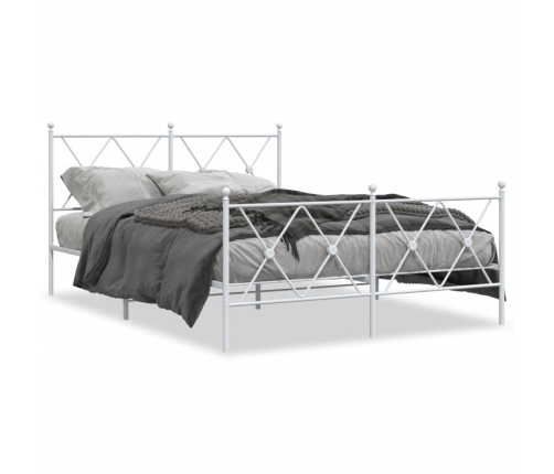 Estructura cama sin colchón con estribo metal blanco 140x190 cm