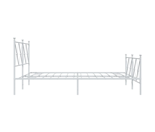 vidaXL Estructura cama metal con cabecero y estribo blanco 150x200 cm