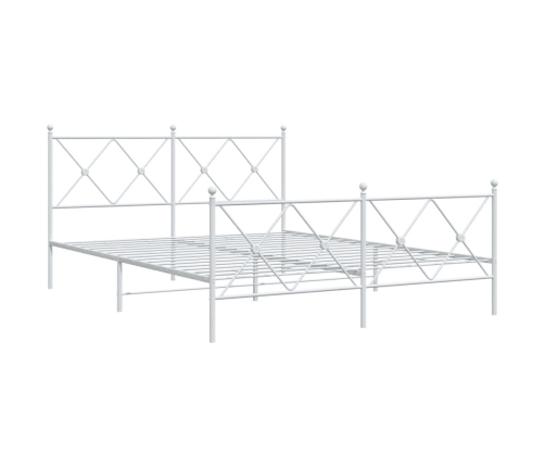 Estructura cama sin colchón con estribo metal blanco 160x200 cm