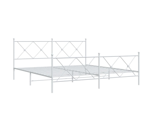 Estructura cama sin colchón con estribo metal blanco 180x200 cm