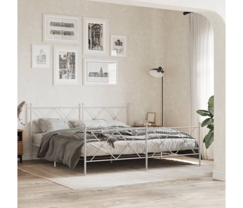 Estructura cama sin colchón con estribo metal blanco 180x200 cm