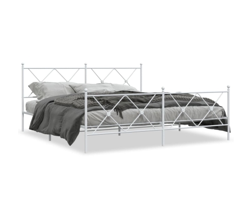 Estructura cama sin colchón con estribo metal blanco 180x200 cm
