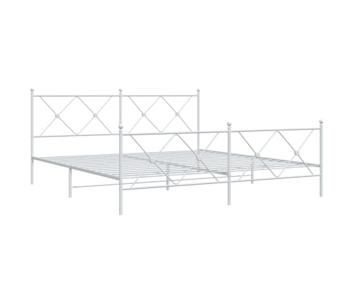 Estructura cama sin colchón con estribo metal blanco 183x213 cm