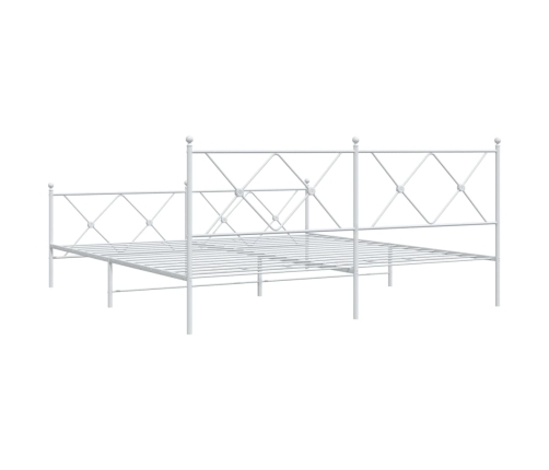 Estructura cama sin colchón con estribo metal blanco 183x213 cm